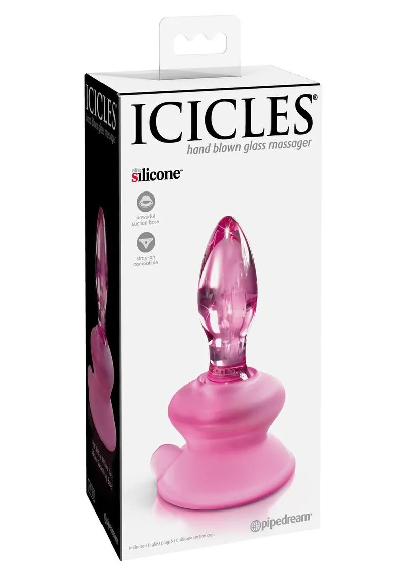 Icicles No. 90 Glass Anal Plug with Bendable Silicone Suction Cup