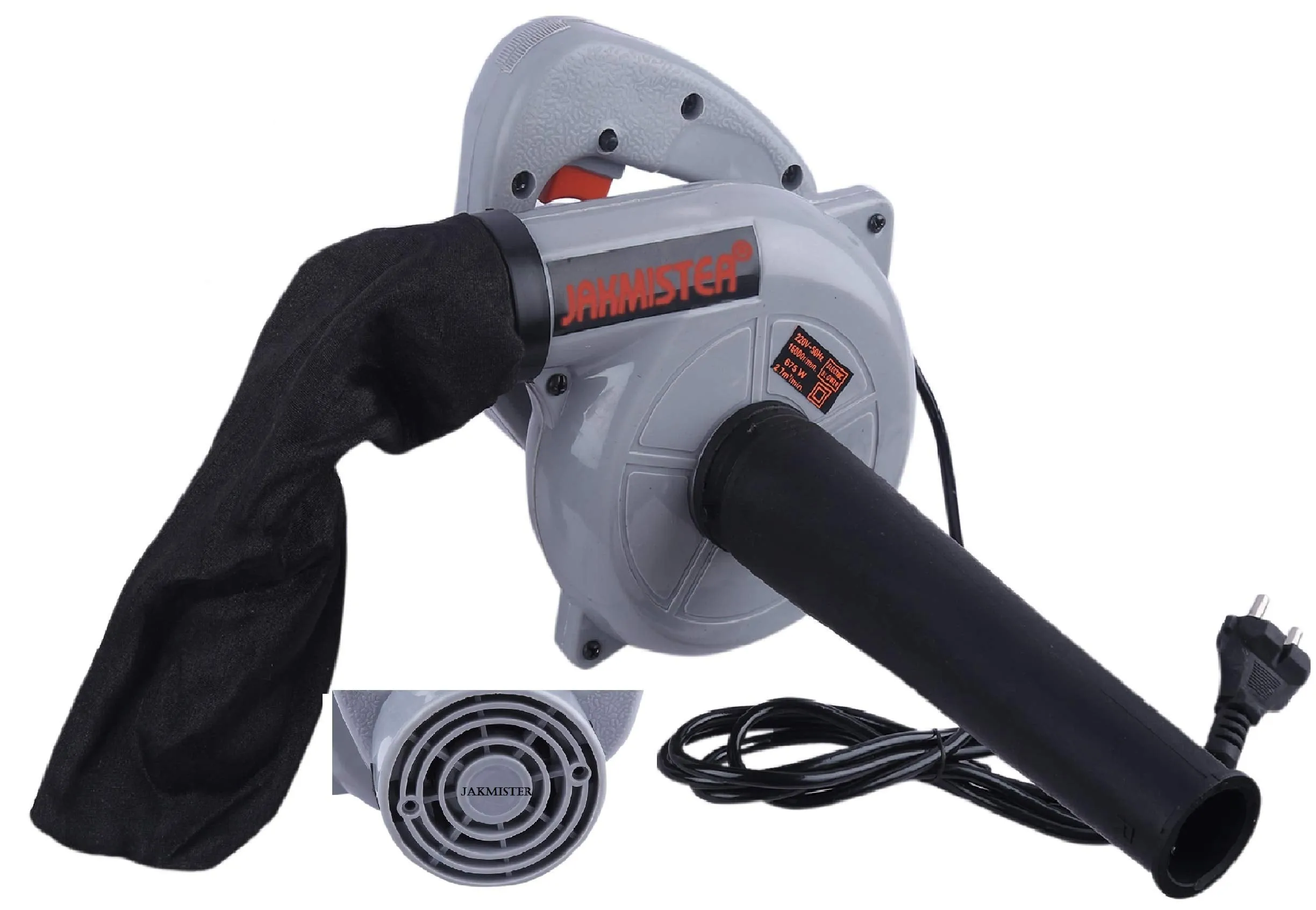 JAKMISTER 675 W, Unbreakable Plastic 16000RPM Electric Air Blower Dust PC Vacuum Cleaner (Standard Size, Grey)