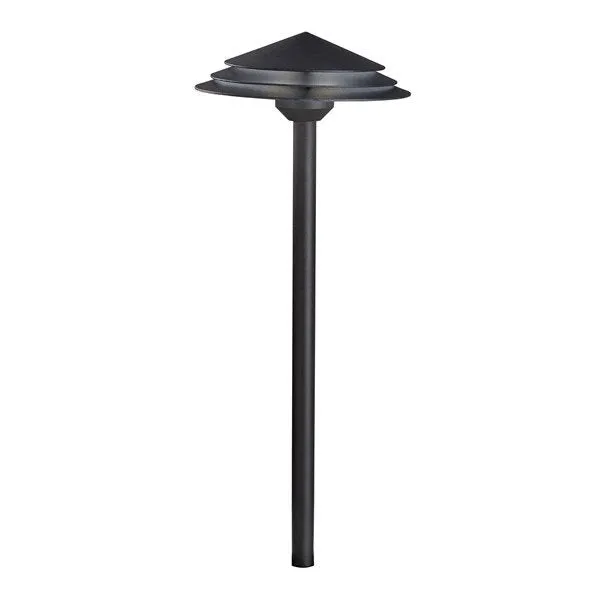 Kichler 16124BKT30 Round Tiered 3000K LED Path Light Textured Black