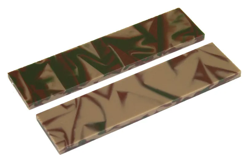 Knife Scales - Woodland Camo Knife Scales - 0.22 x 1.5 x 5 - 2 pieces