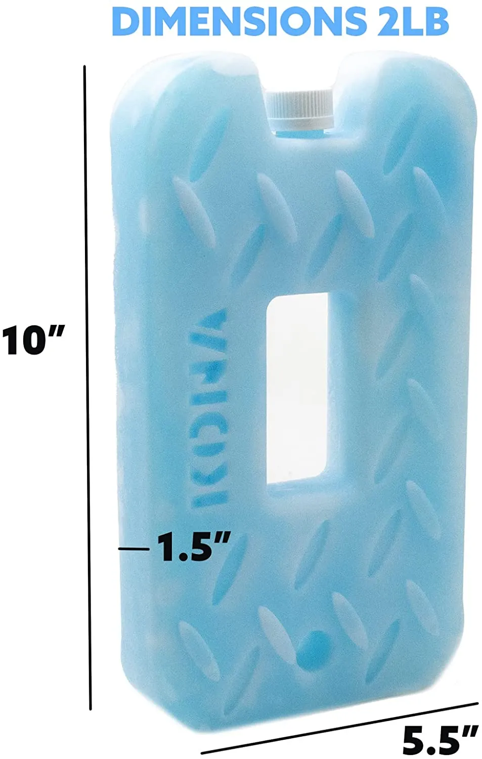 Kona Medium 2lb. Blue Ice Pack for Coolers - Extreme Long Lasting (-5C) Gel - Refreezable, Reusable