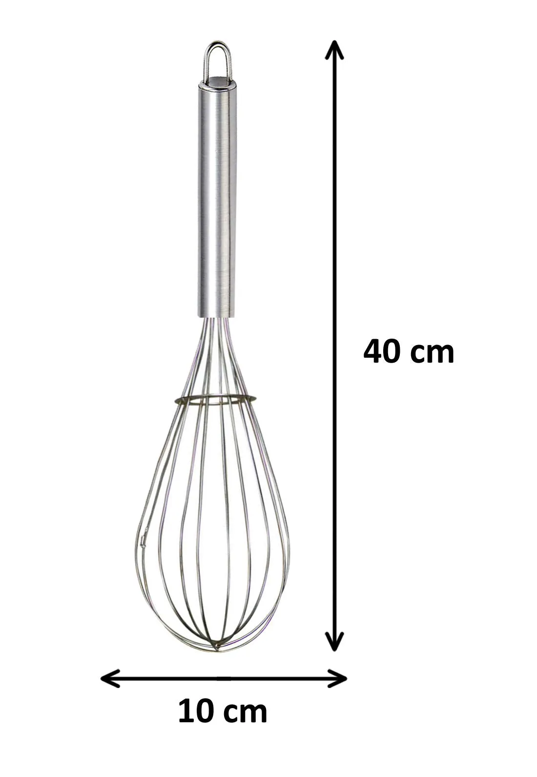 Kuber Industries 2.5 MM 3 Pieces Stainless Steel Hand Blender Mixer Froth Whisker Latte Maker for Milk Coffee Egg Beater Juice,40 cm (Silver) - CTKTC31342