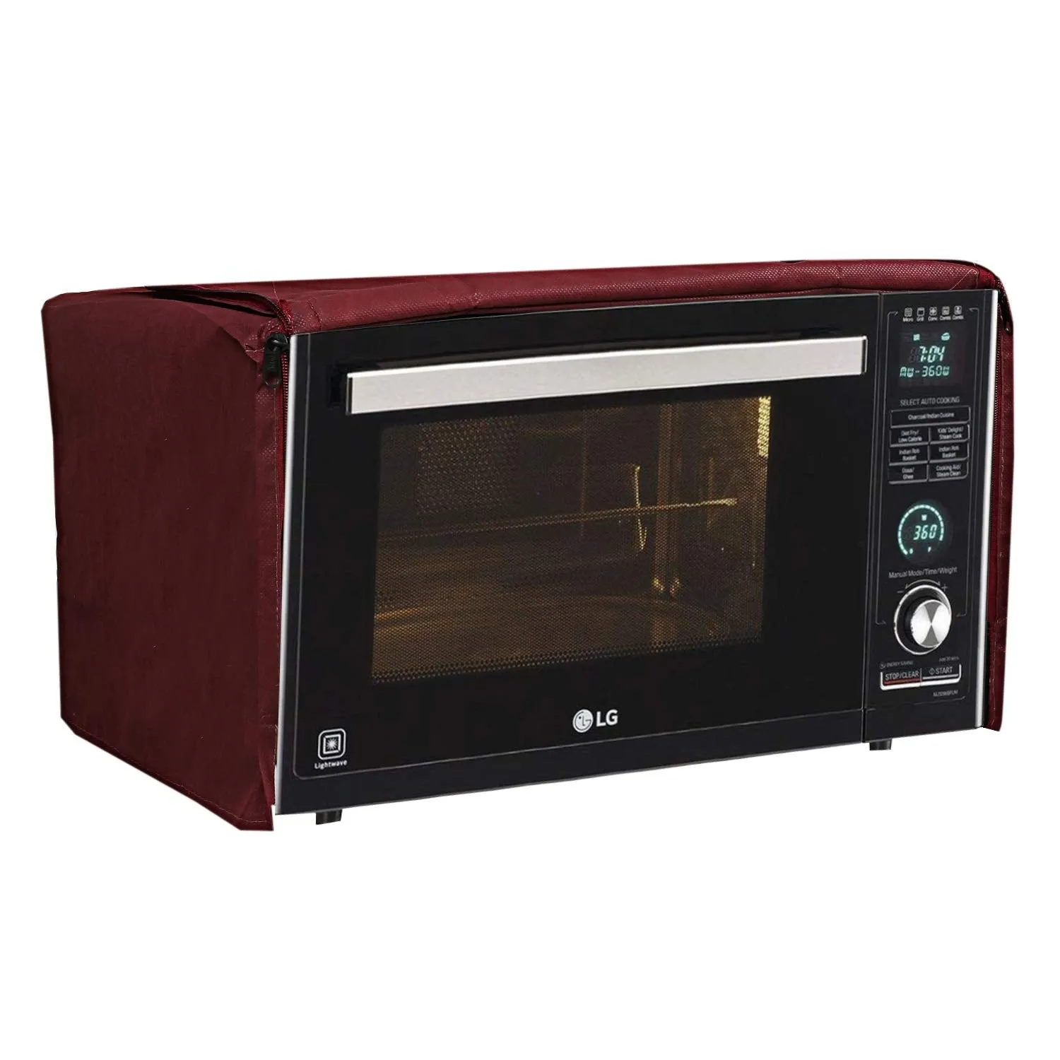 Kuber Industries Cotton 1 Piece Microwave Oven Cover 20 LTR (Maroon) -CTKTC5712