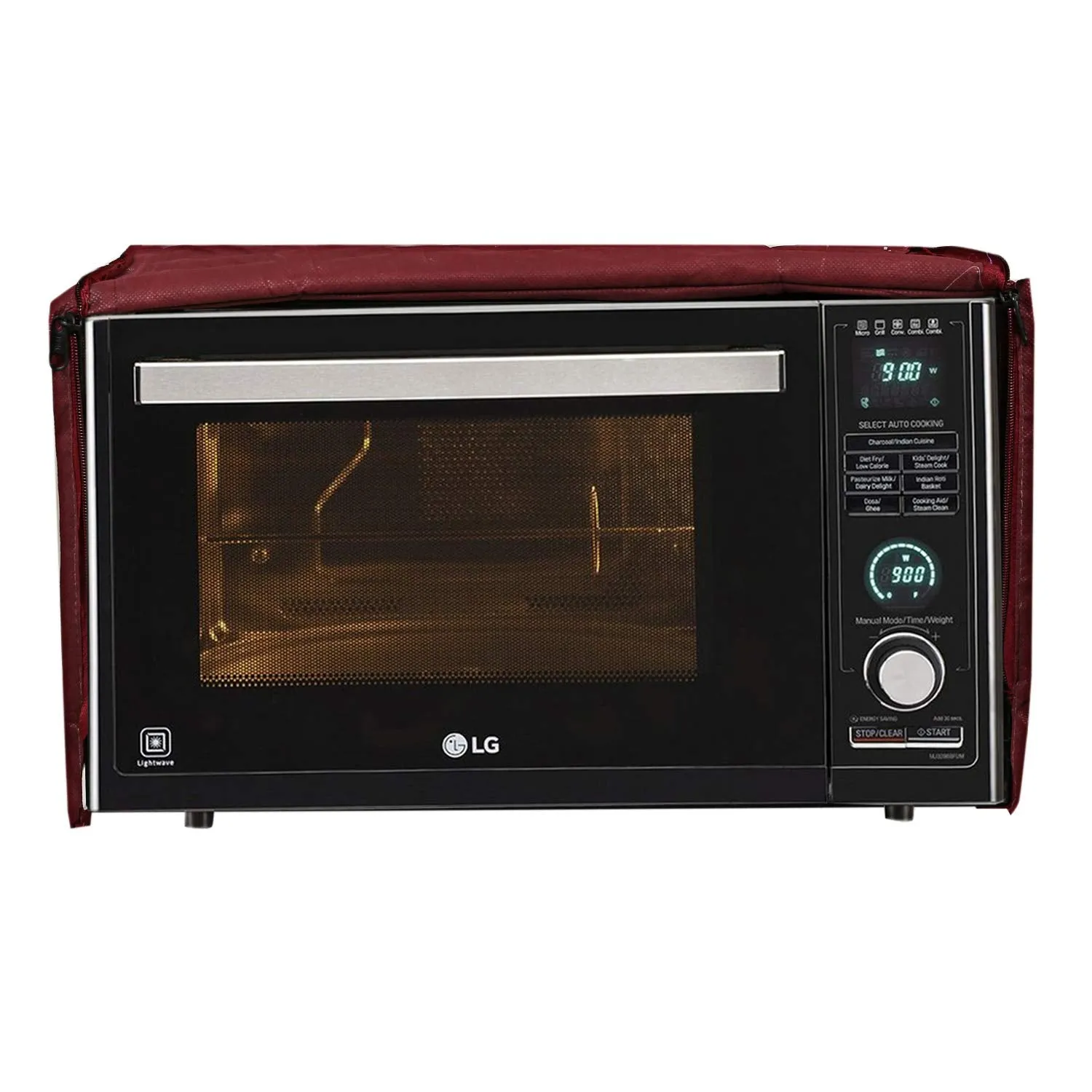 Kuber Industries Cotton 1 Piece Microwave Oven Cover 20 LTR (Maroon) -CTKTC5712