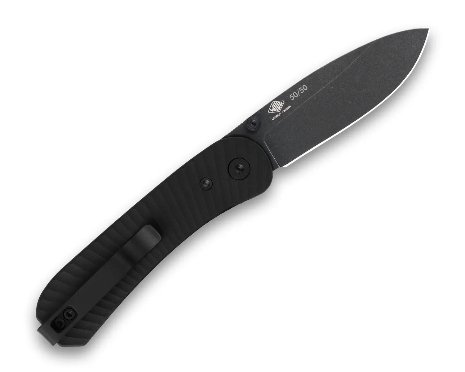 Lander 1 Pocket Knife - Limited Edition Solar Flare Aluminum Scales - S35VN - Black