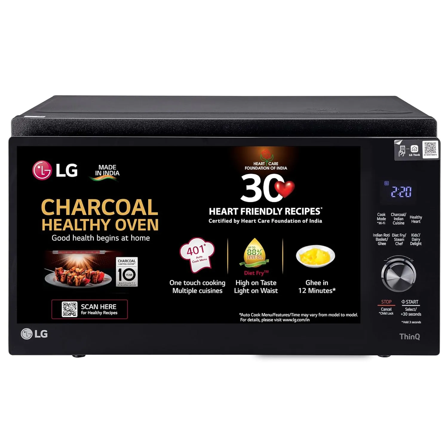 LG MJEN326SFW 32 Litre Wi-Fi Enabled Charcoal Convection Microwave Oven ( Black)