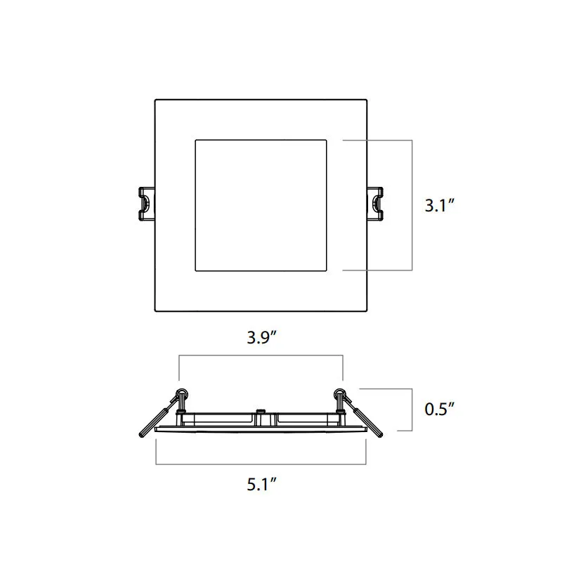 Lightolier FD4SSLMZ10SCTUW 4" LED Square Flat Downlight, Lumen & 5CCT Selectable, UNV