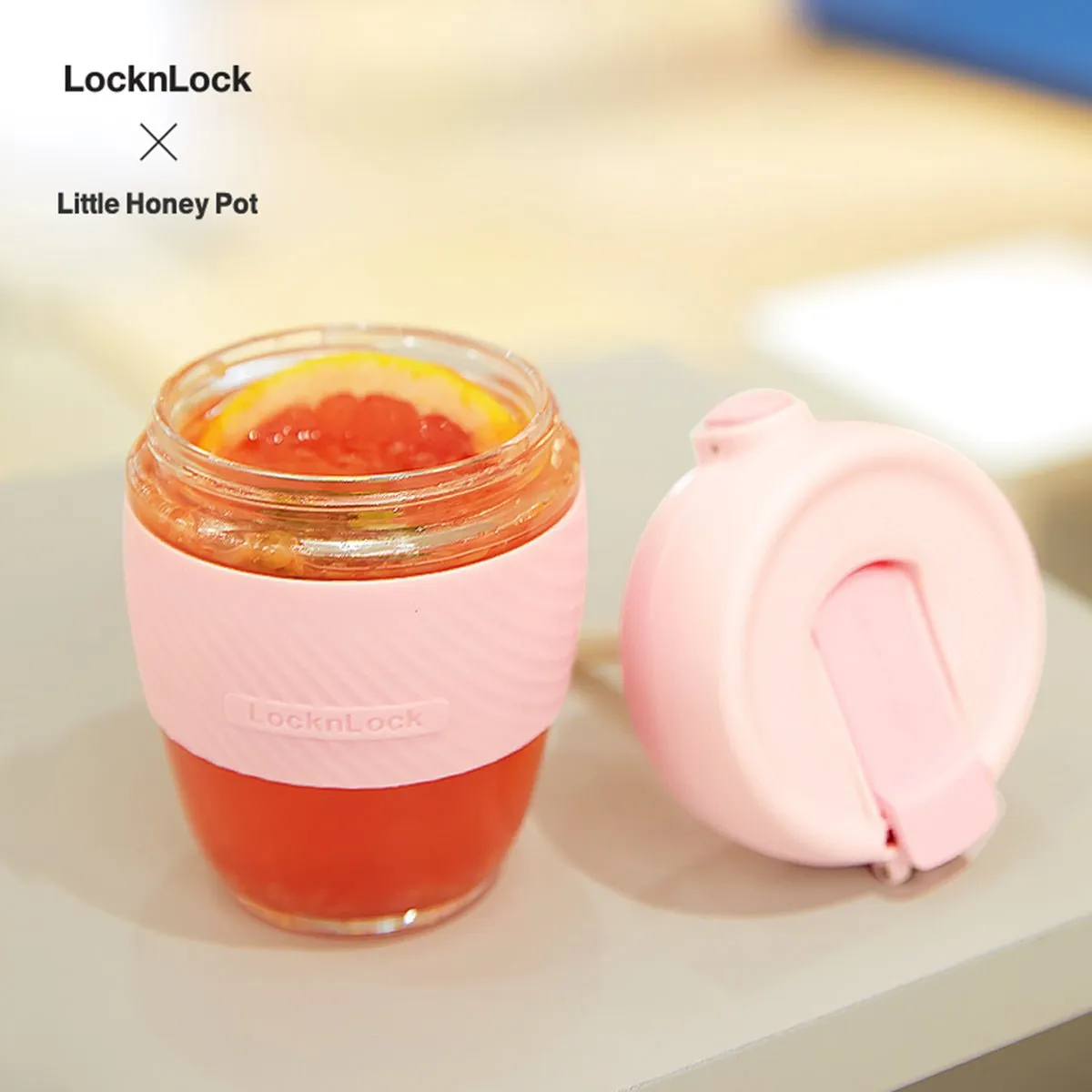 Little Honey Pot Dual-use Lid 400ml Pink Water Cup