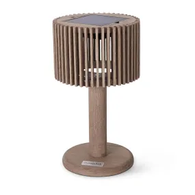 Loft 16" Weathered Teak Solar Lamp