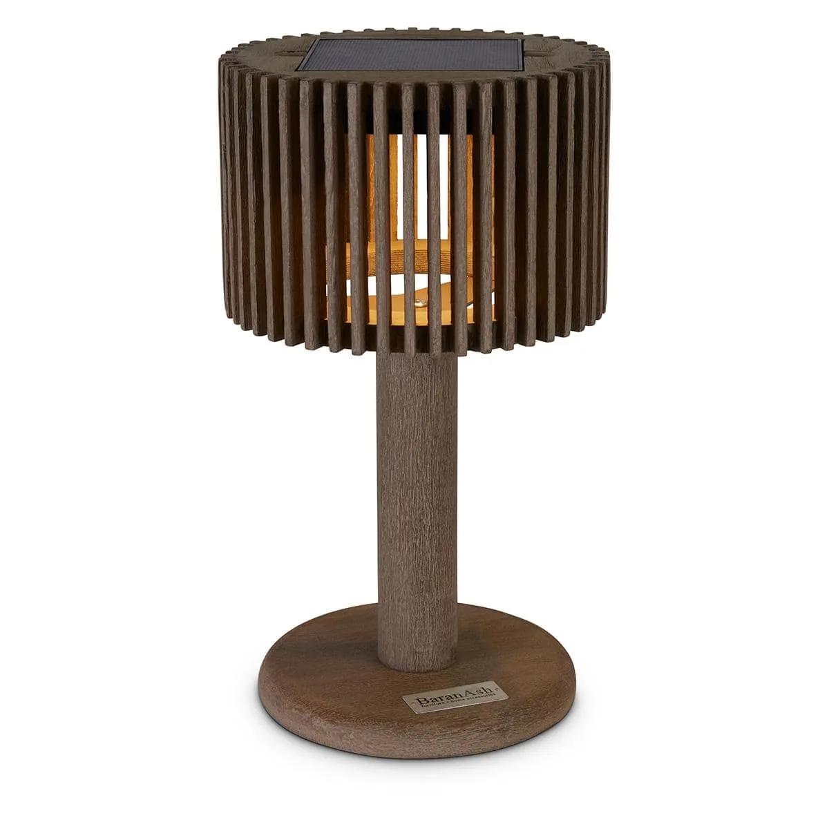 Loft 16" Weathered Teak Solar Lamp