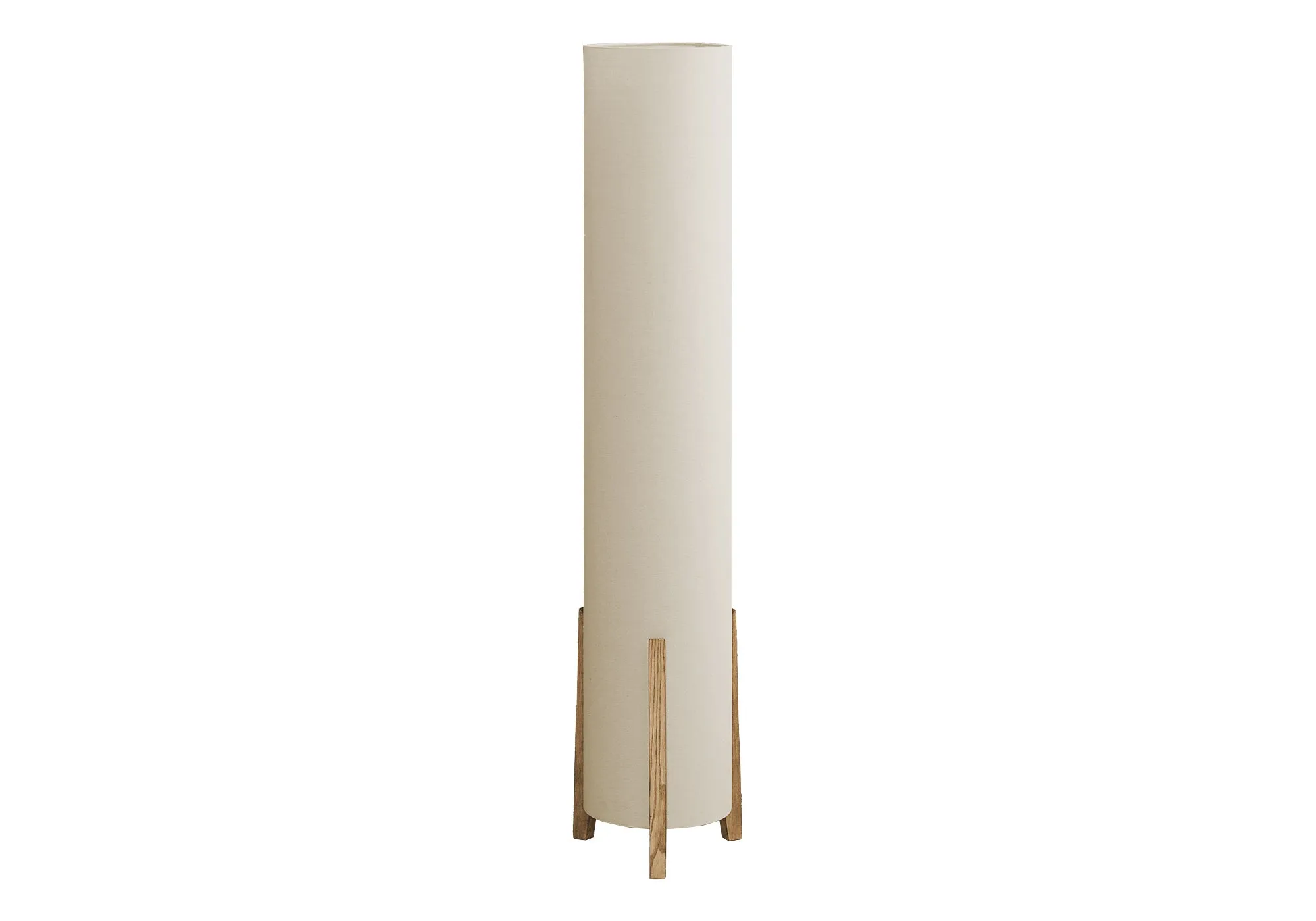 Lumina Elegance: 50 inch Contemporary Brown Wood Floor Lamp with Ivory Shade