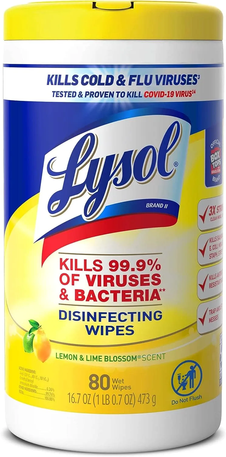 Lysol Disinfectant Wipes, For Disinfecting, Deodorizing, and Cleaning, Lemon & Lime Blossom, 35ct - 01920081145