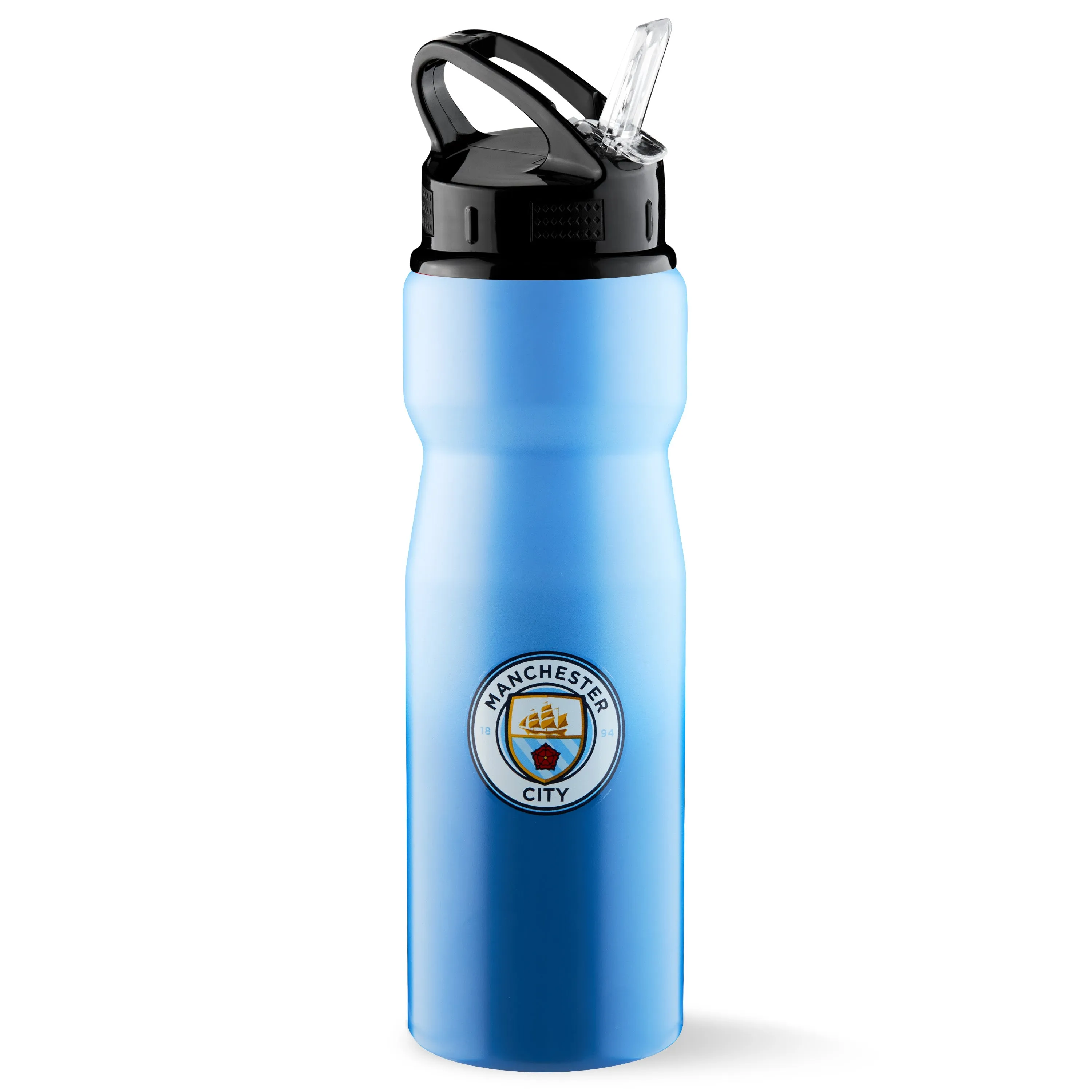 Manchester City FC Water Bottle with Straw