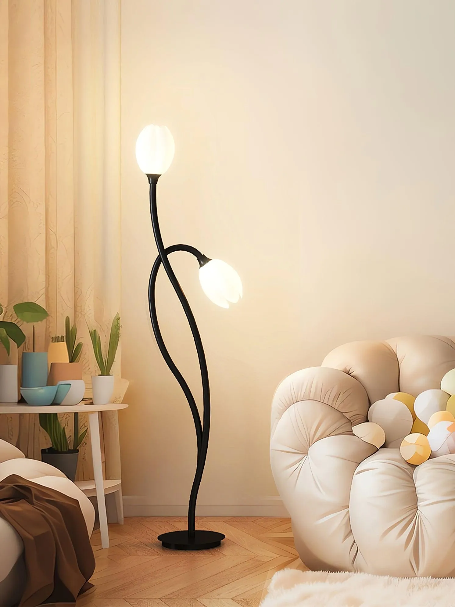 Manta Flower Floor Lamp 9.1″- 56.3″