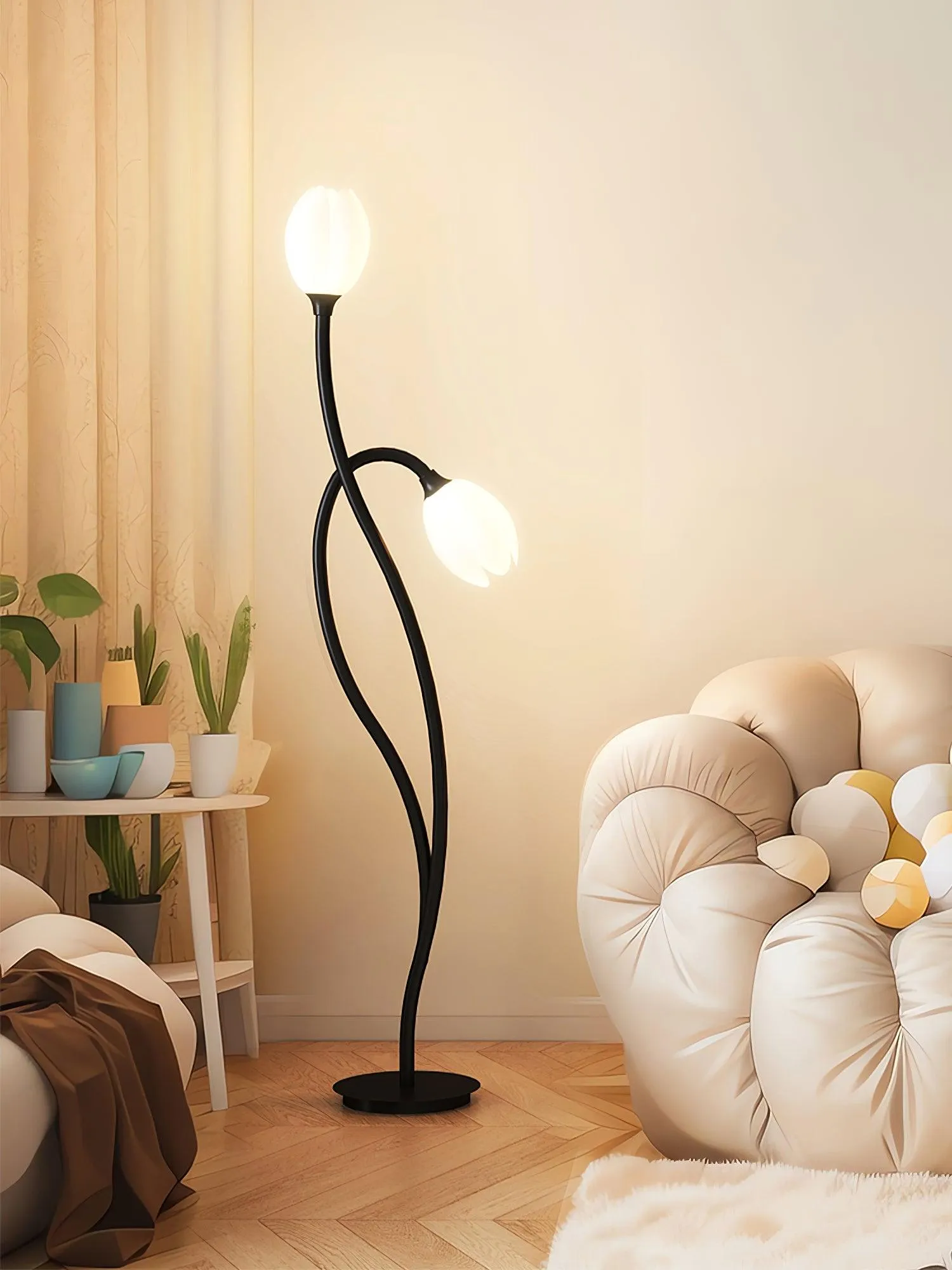 Manta Flower Floor Lamp 9.1″- 56.3″