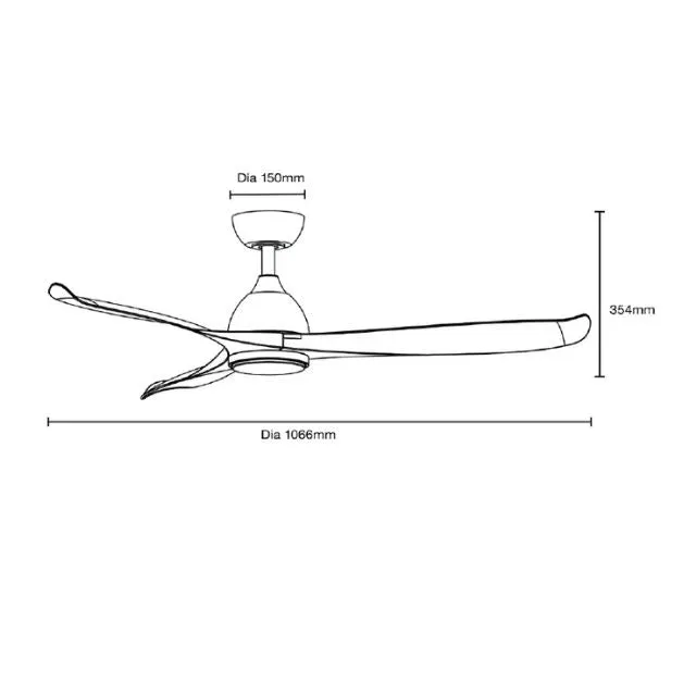 Martec Scorpion DC 1320mm Ceiling Fan with LED Light Matt Black