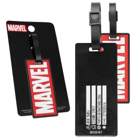 Marvel Luggage Tags for Suitcase, Baggage Identification for Travel Name Address (Red Marvel)