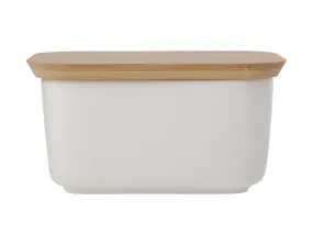 Maxwell & Williams White Basics Butter Dish With Bamboo Lid