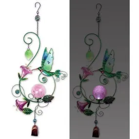 Metal Art Hanging Solar Sculptures:  Hummingbird, Butterfly & Dragonfly