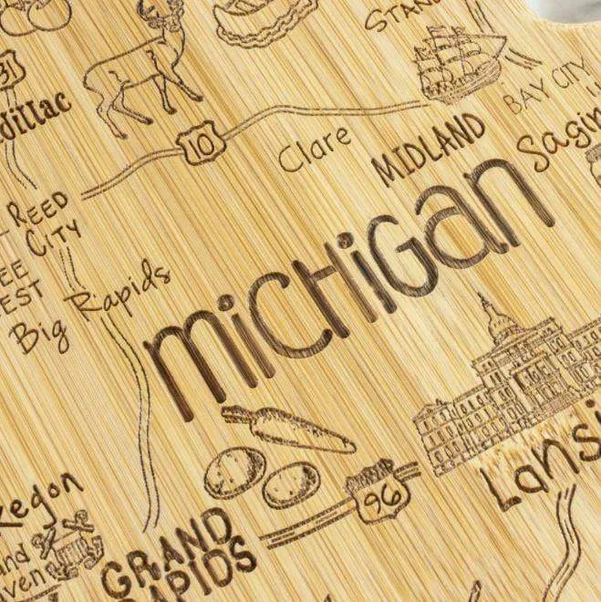 mi Tour of Michigan Cutting Board