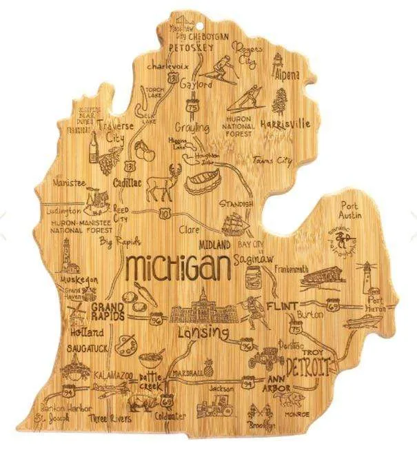 mi Tour of Michigan Cutting Board