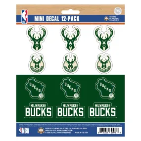 Milwaukee Bucks 12 Count Mini Decal Sticker Pack