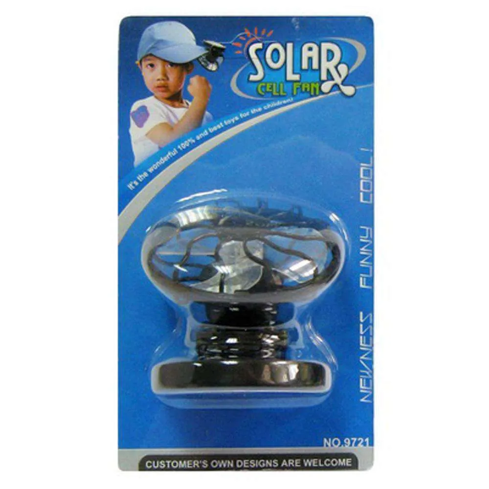 Mini Clip-on Solar Power Cell Travel Cooling Cool Fan - Black