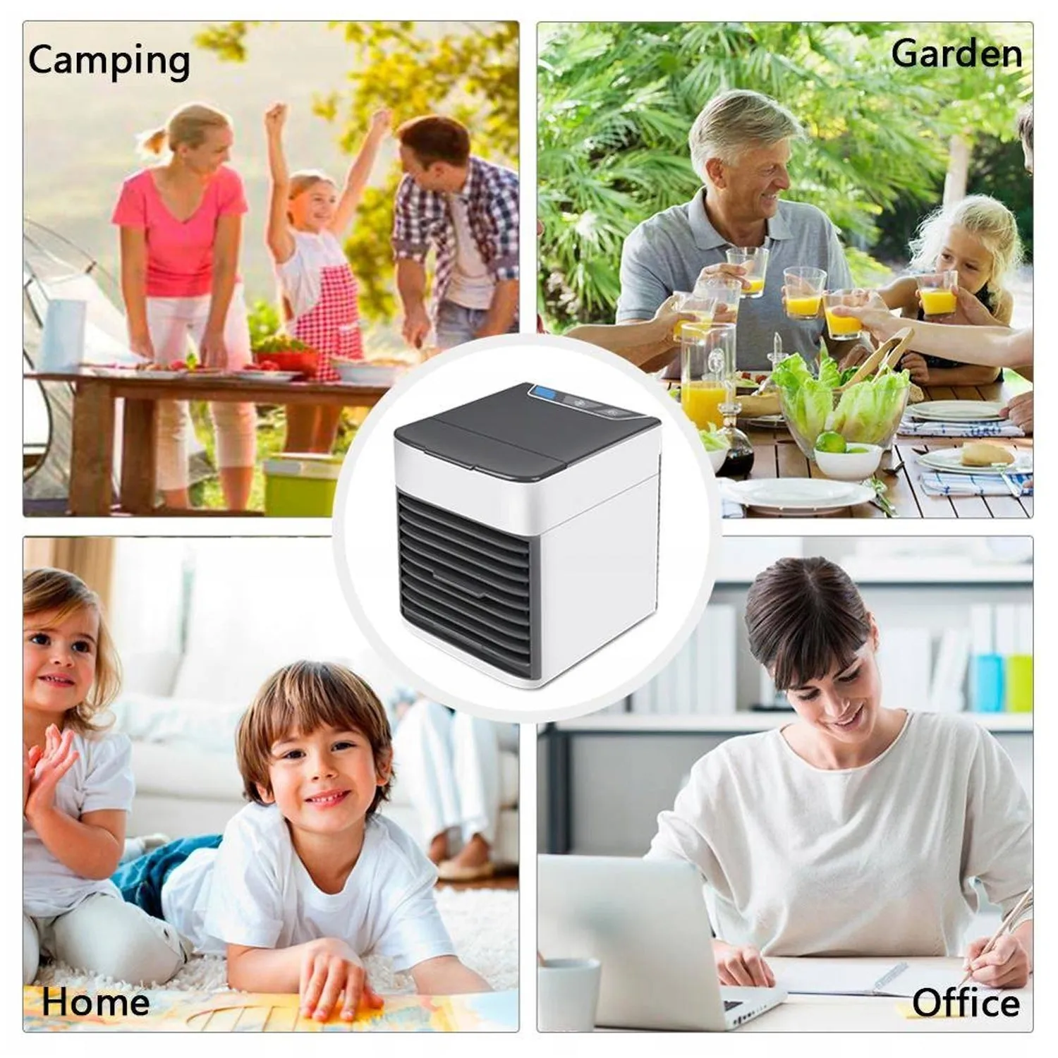 Mini Portable Air Cooler, Personal Space Cooler Easy to fill water and mood led light and portable Air Conditioner Device Cool Any Space like Home Office