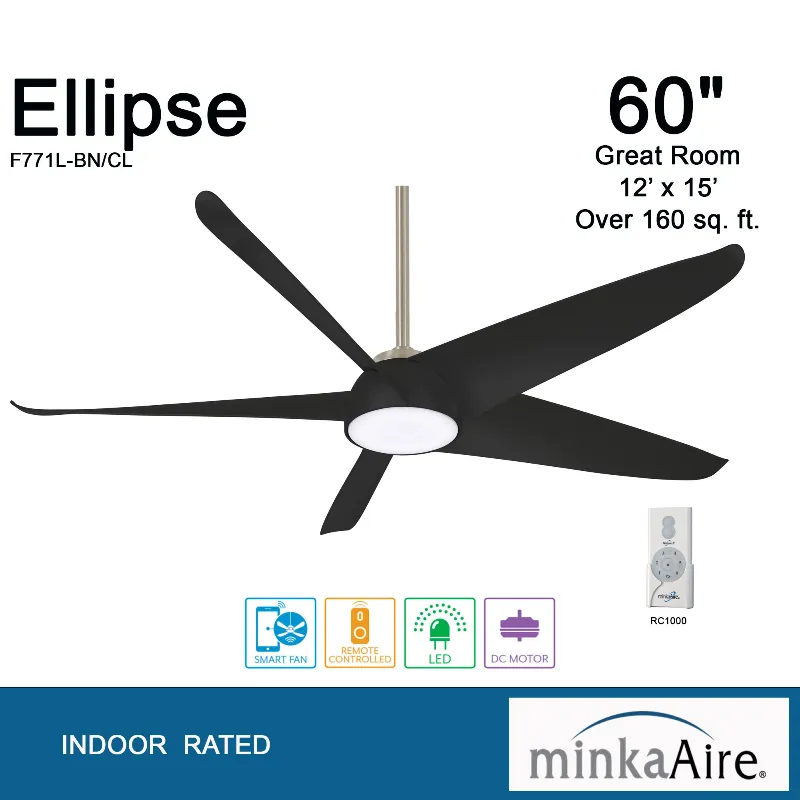 Minka Aire F771L Ellipse 60" Ceiling Fan with LED Light Kit