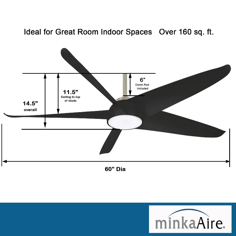 Minka Aire F771L Ellipse 60" Ceiling Fan with LED Light Kit