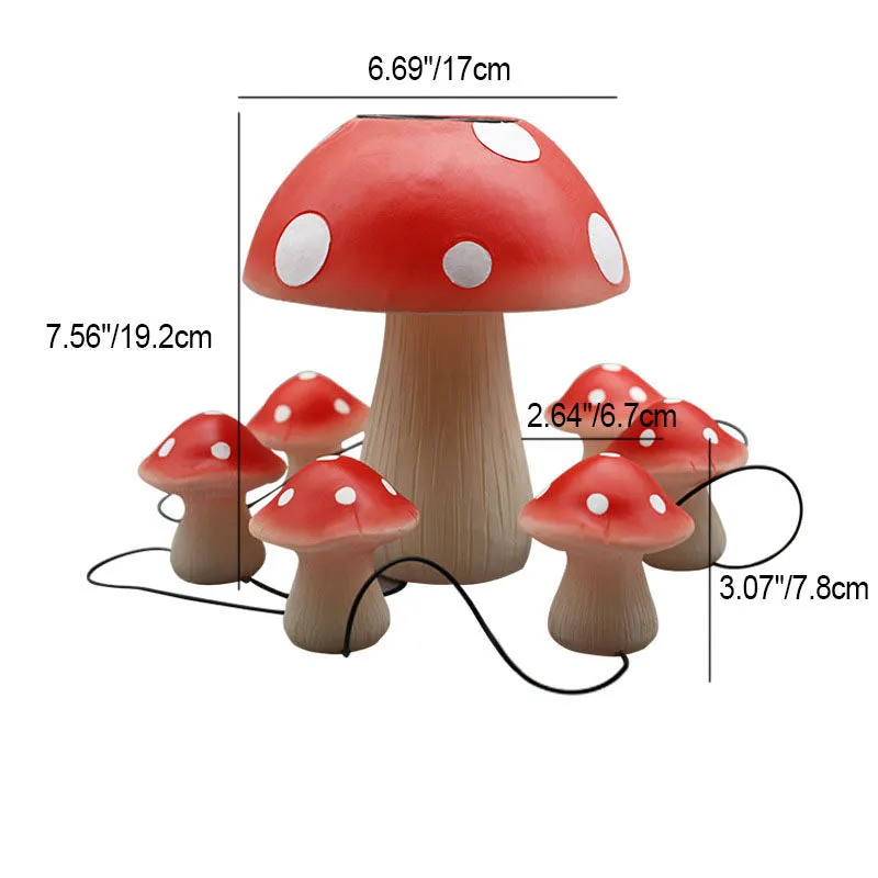 Modern Creative Colorful Mushroom Solar Outdoor Waterproof LED Garden Lights String