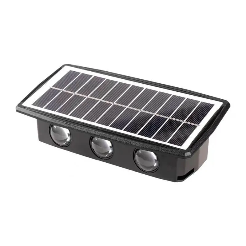 Modern Rectangular Upper And Lower Double Head Solar LED Outdoor Garden Wall Light