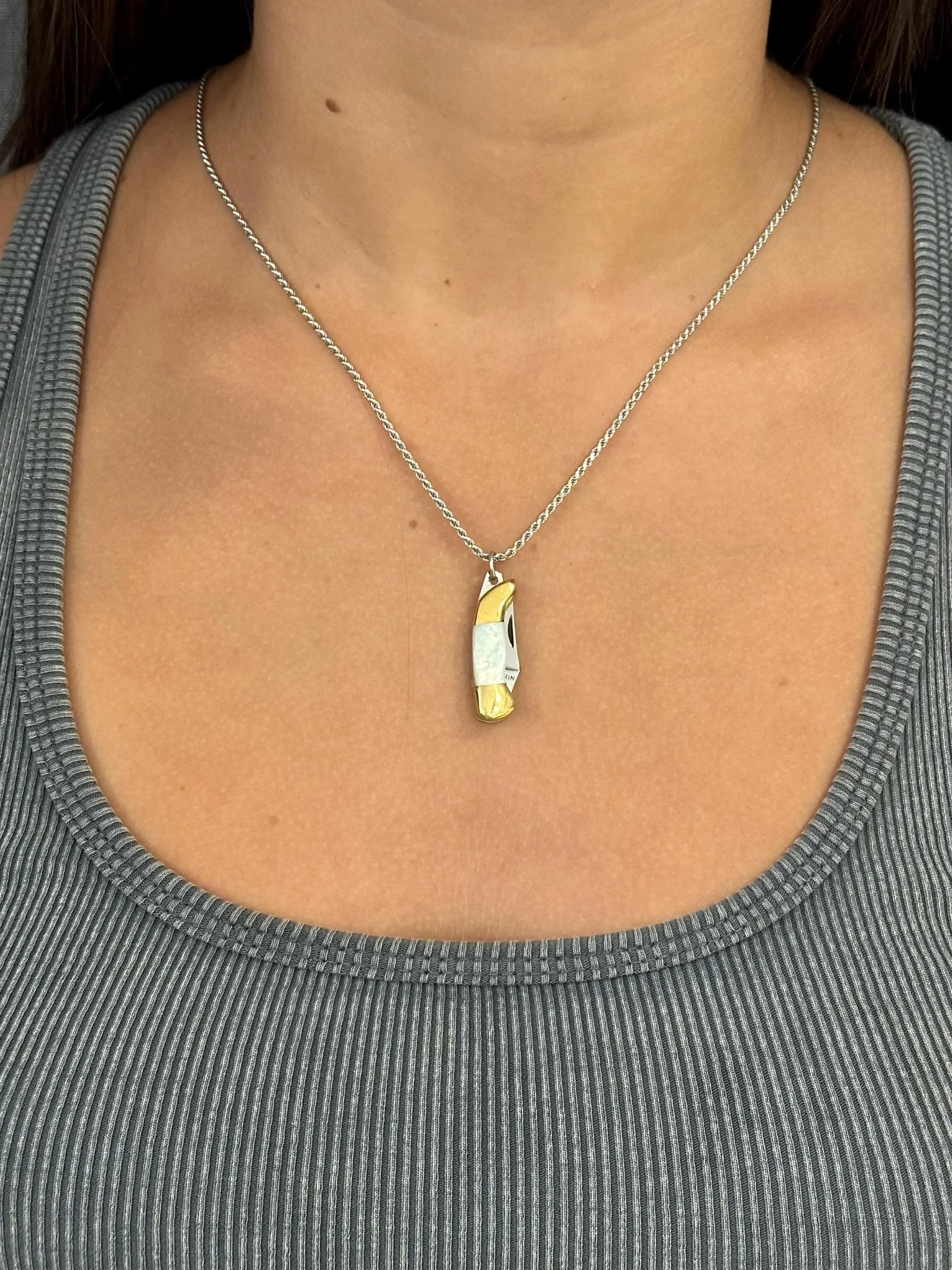 Mother of Pearl Medium Knife Necklace