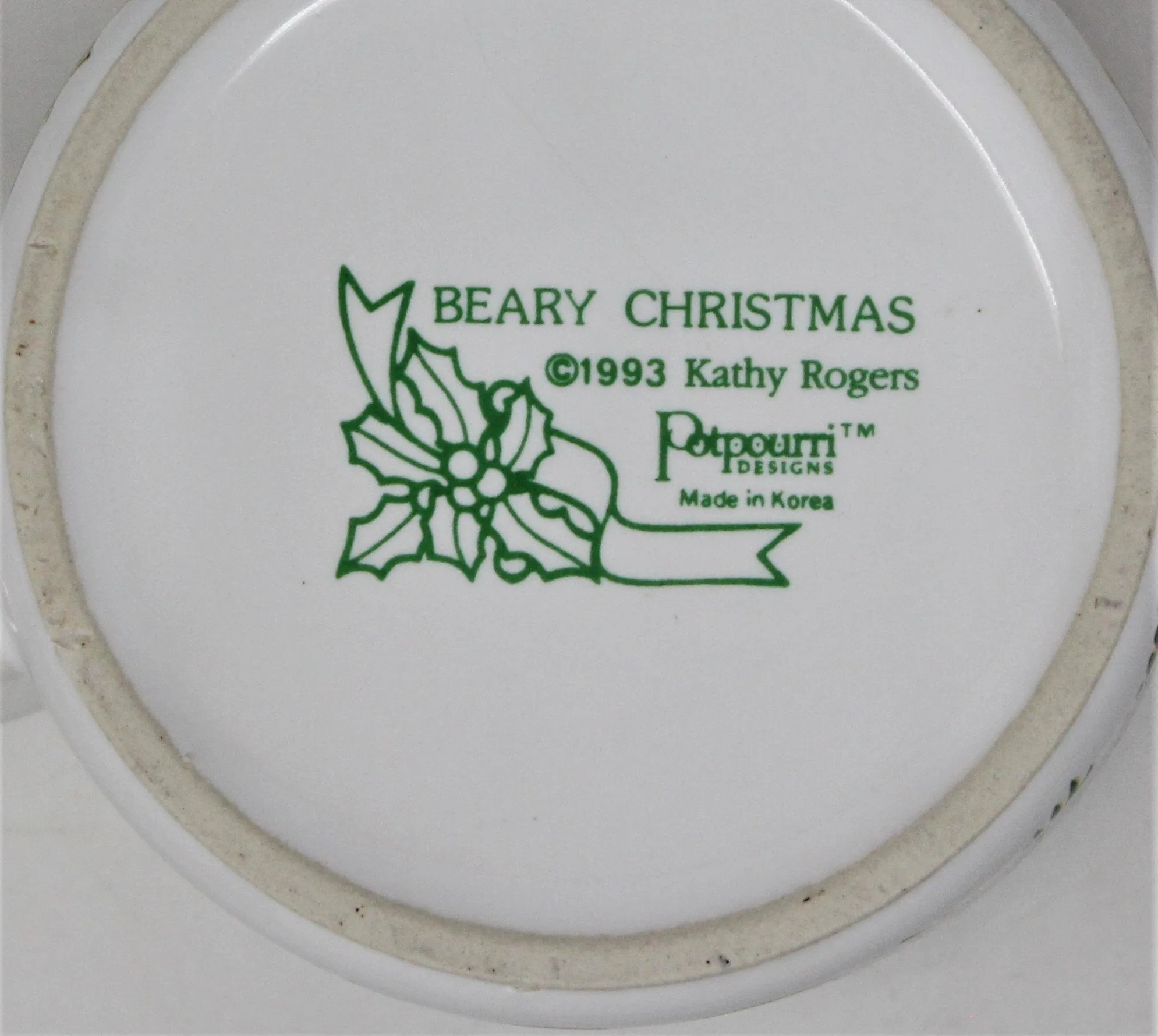 Mug, Potpourri Designs, Beary Christmas, Ceramic 1993