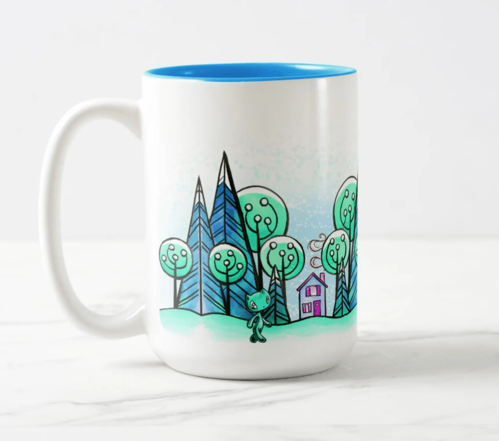 Mug: Winter Home - Skoshie the cat (2 styles)