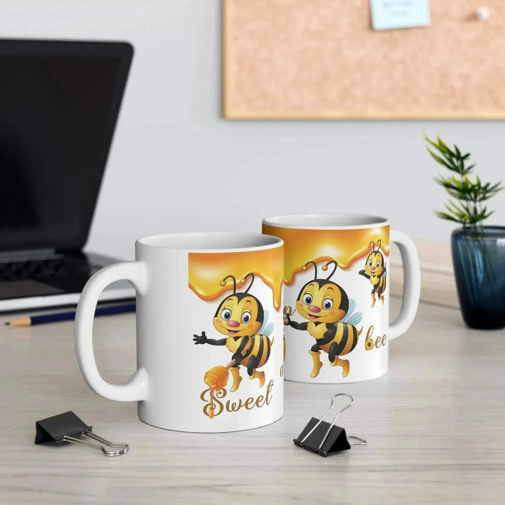 Natural World Honey Bee Ceramic Mug, (11oz, 15oz)