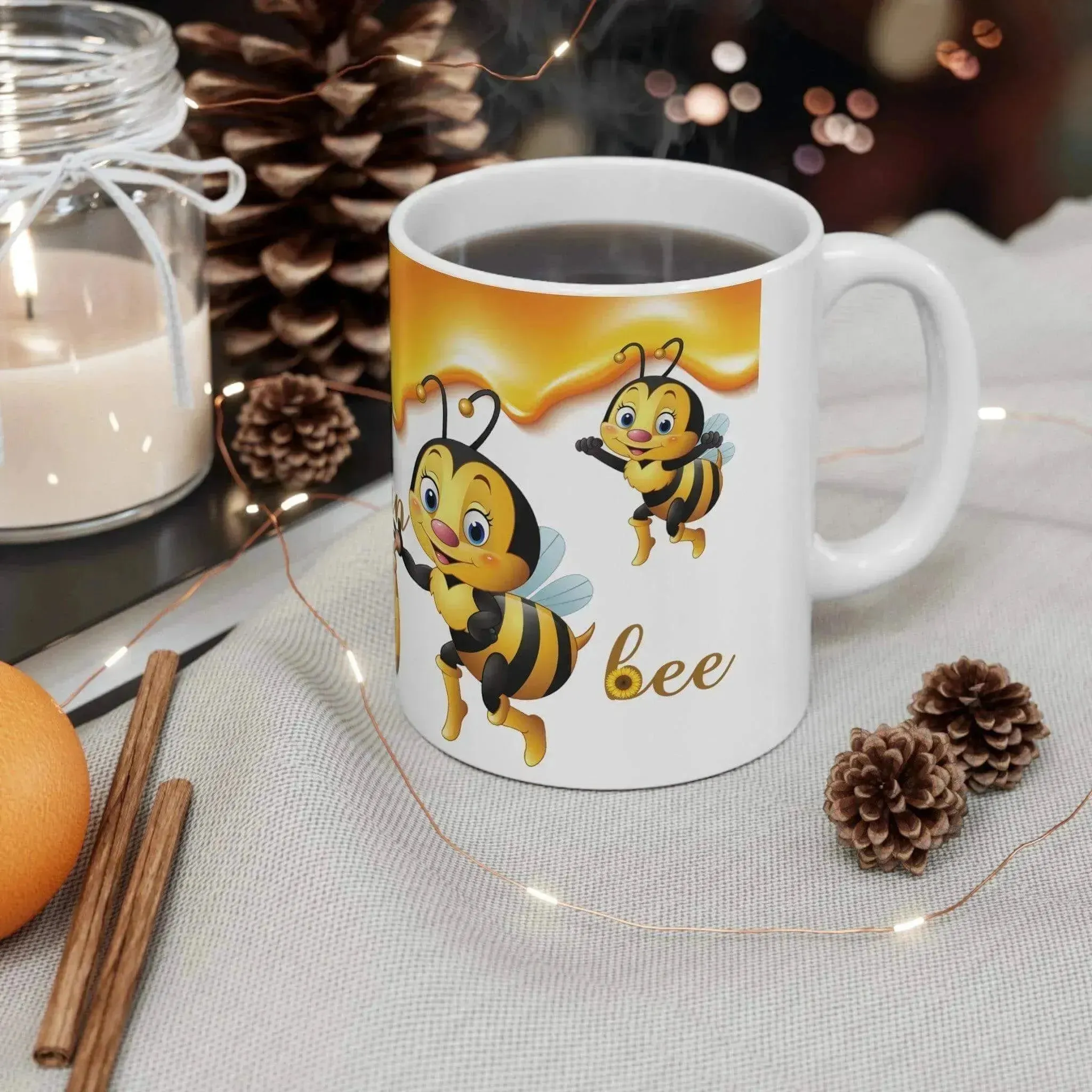 Natural World Honey Bee Ceramic Mug, (11oz, 15oz)