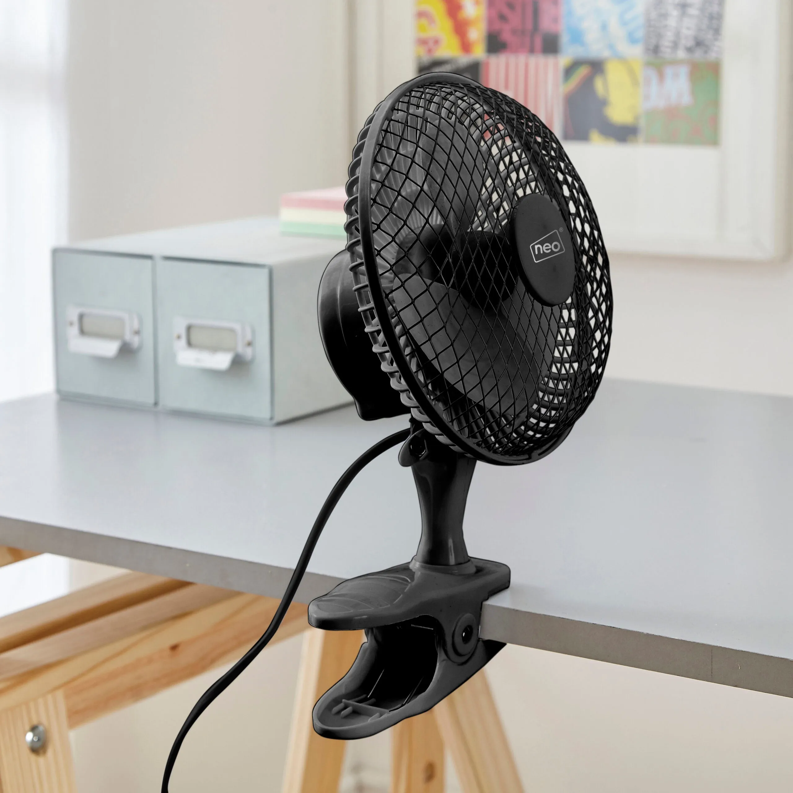 Neo Mini Clip Base Mount Desk Fan - Black