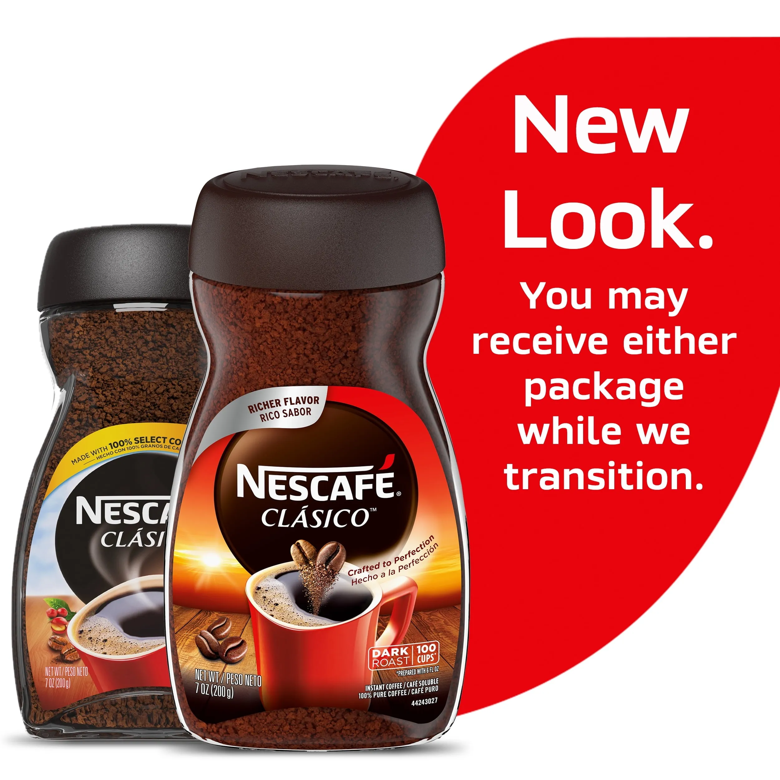 NESCAFÉ CLÁSICO Instant Coffee, Dark Roast, 1 Jar (7 Oz)