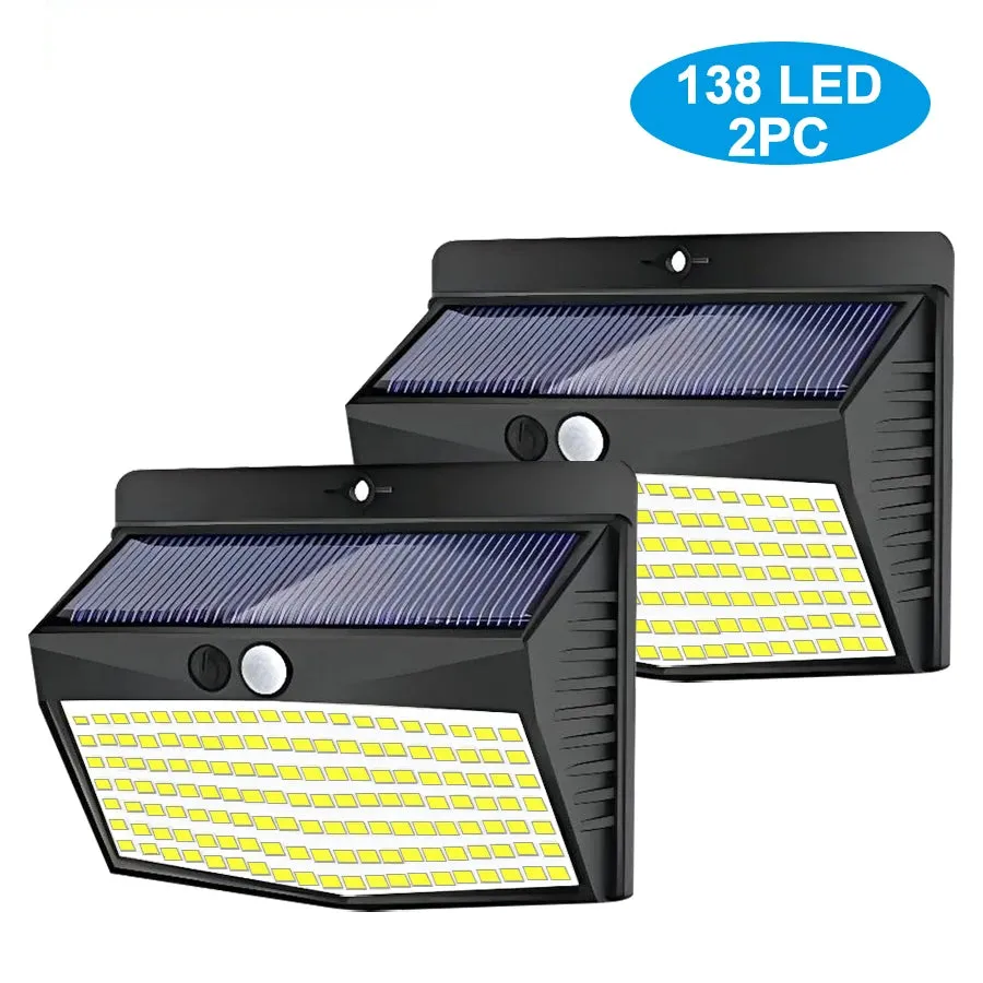 NEW 468 LED Solar lamp outdoor light Waterproof for garden decorcation street lights Human Body Sensor 3 modes 208/138 wall lamp