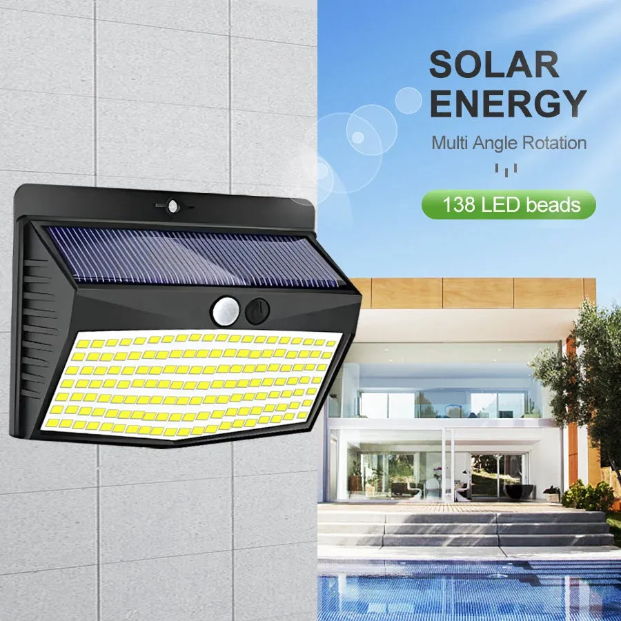 NEW 468 LED Solar lamp outdoor light Waterproof for garden decorcation street lights Human Body Sensor 3 modes 208/138 wall lamp