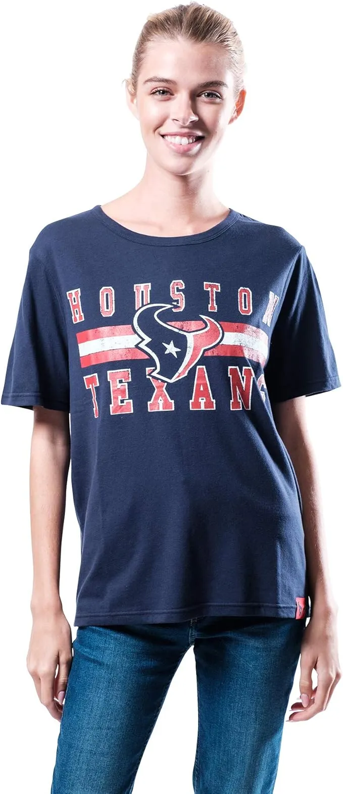 NFL Official Women's Soft Mesh Vintage Gameday Shirt|Houston Texans