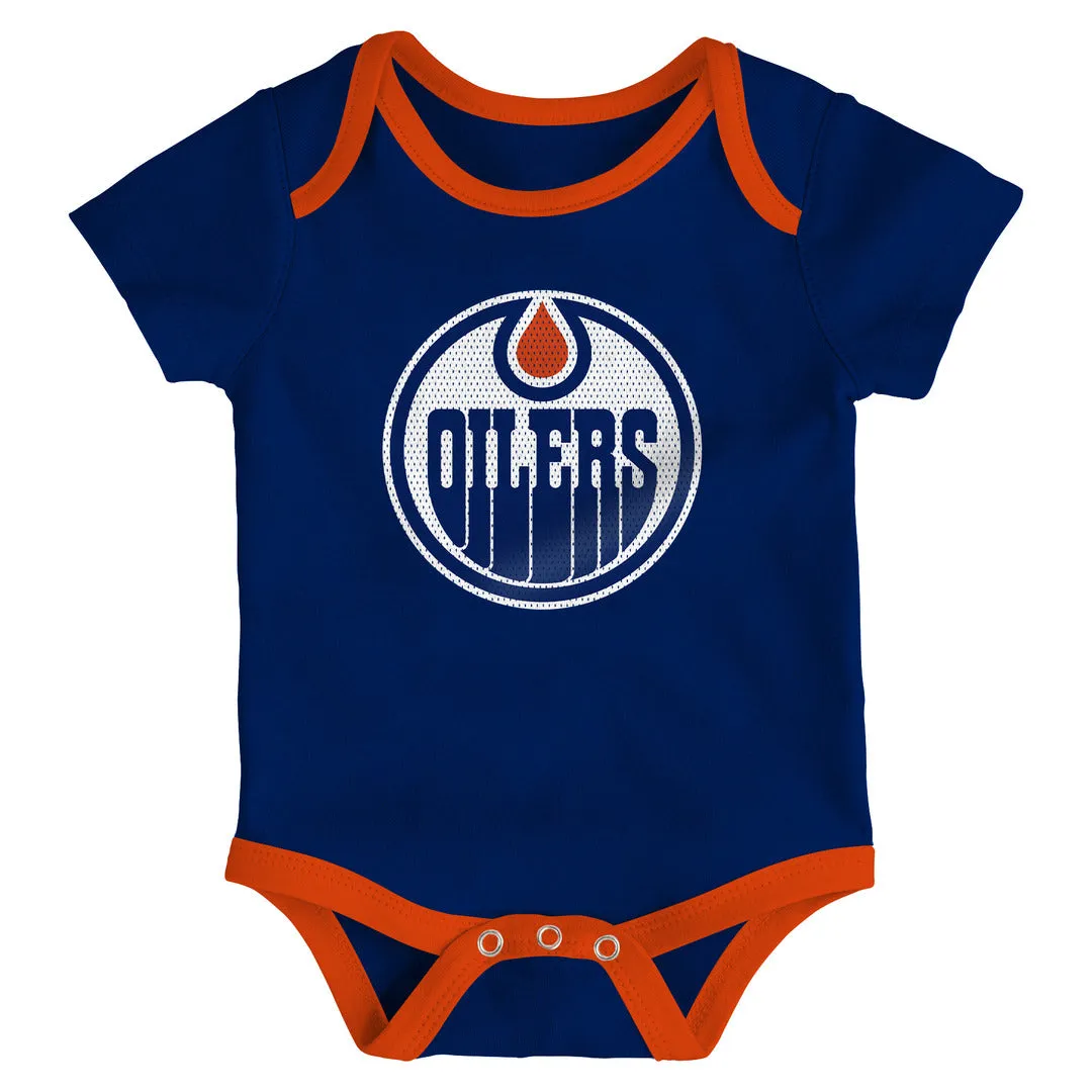 NHL Branded Infant Edmonton Oilers Legend 3pc Creeper Set