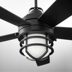 Niles Transitional Patio Fan in Matte Black