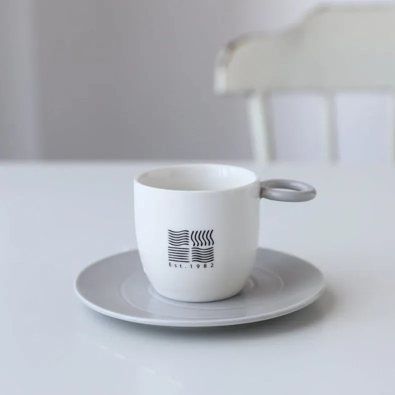 Nordic Style Round Handle Small Coffee Cup with Saucer