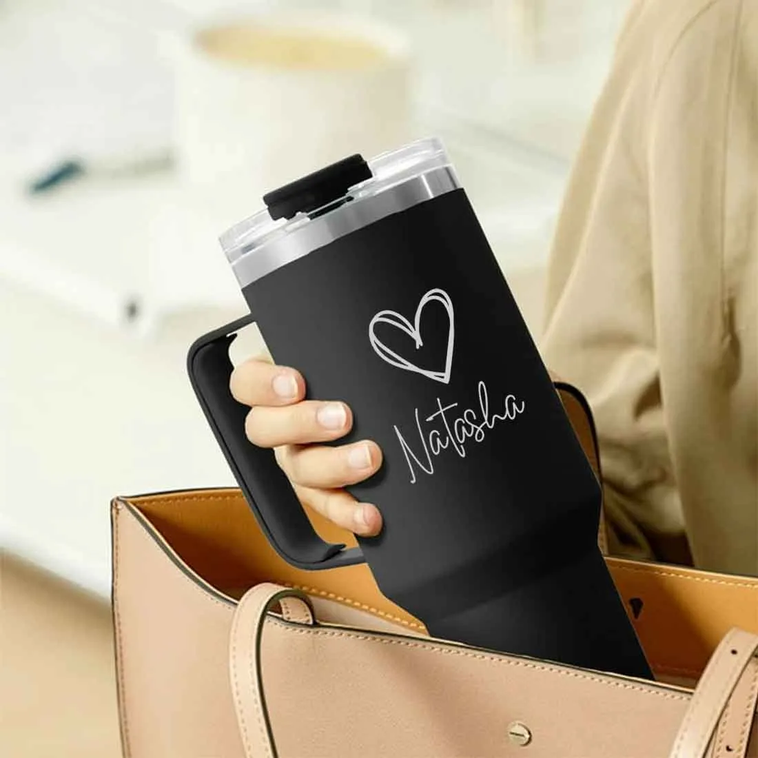 Nutcase Coffee Mug Customised with Heart Large Travel Cups 1200ml