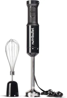 nutribullet Immersion Blender, Handheld Blender, Stainless Steel Blending Arm & Whisk Attachment, For Smoothies, Soups & Dips, 350 Watt, Charcoal Black - NBI50100