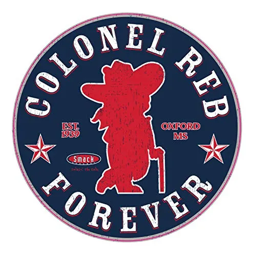 Ole Miss Football Fans. Colonel Reb Forever. Navy Sticker (6x6 inch)