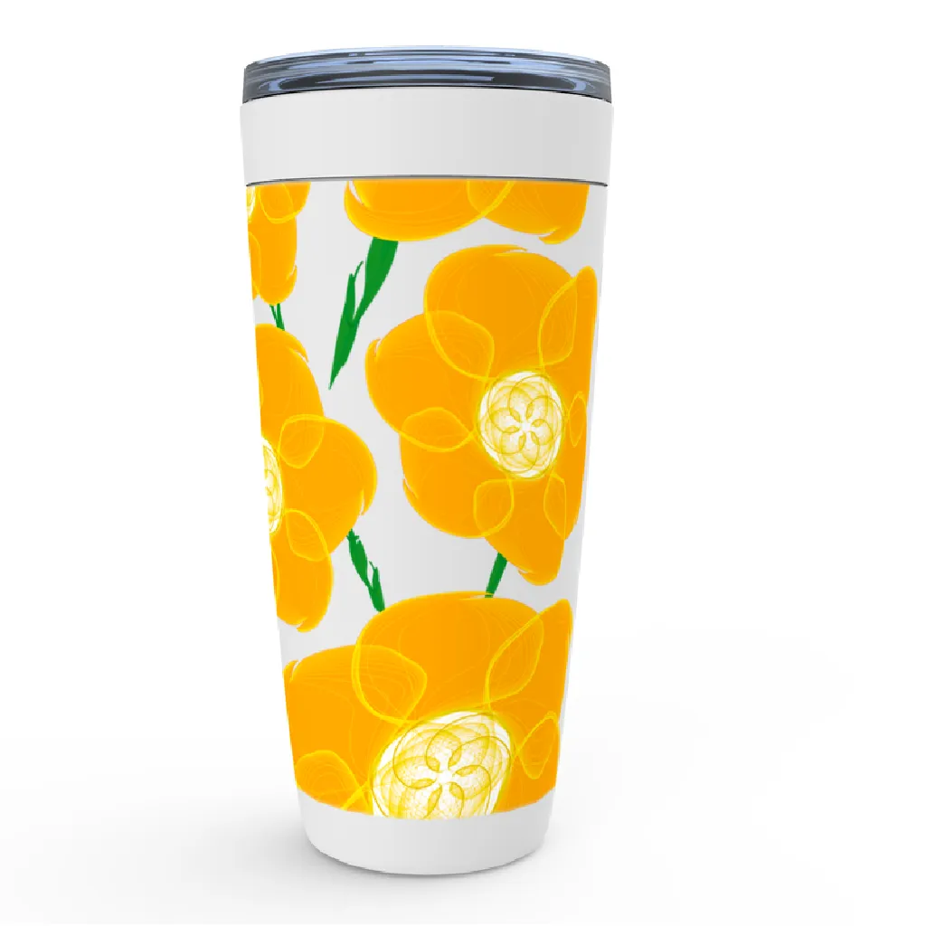 Orange Hippyflower - Viking Steel Tumbler 20oz