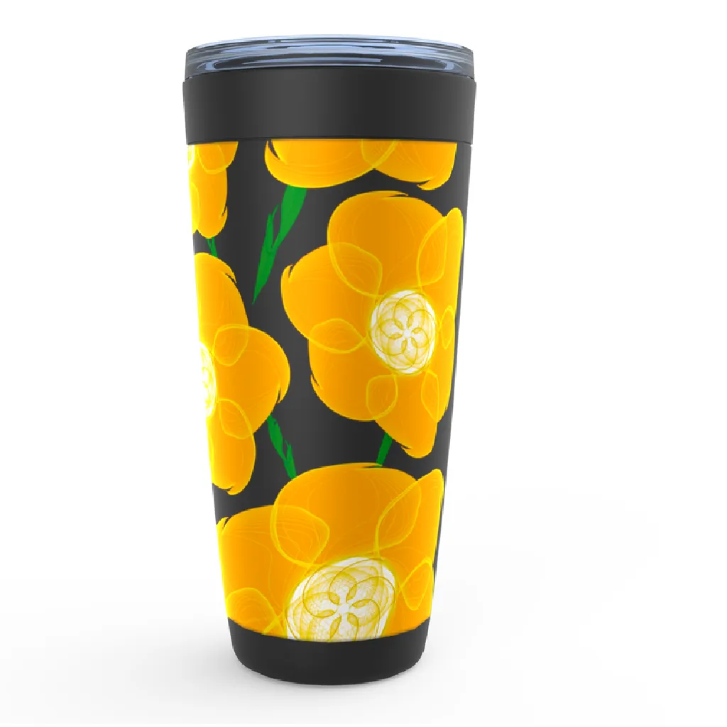 Orange Hippyflower - Viking Steel Tumbler 20oz